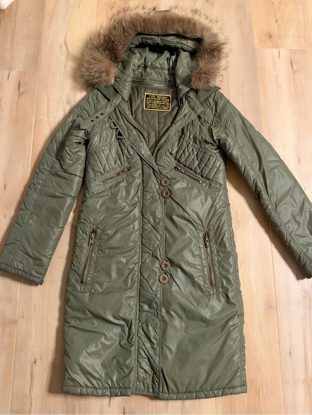Vintage Moussy Military Parka with Fur Hood Parka Size 2